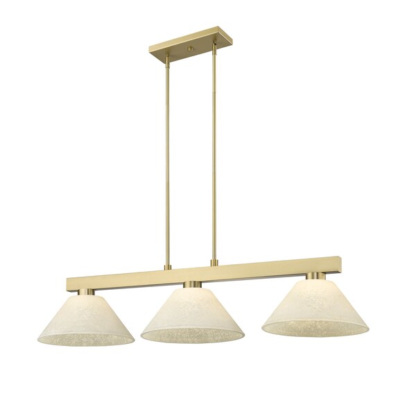Z-Lite Cobalt Billiard, 3-Light, 14.25 In.W x 49.5 In.L x 10.5 In.H, Modern Gold/Golden Mottle 152MGLD-AGM13 - main